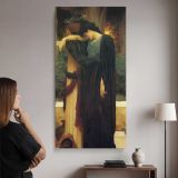 Woman Leaning on a Balcony by Frederic Leighton canvas wall art mockup 02