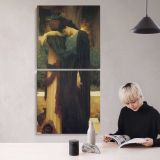 Woman Leaning on a Balcony by Frederic Leighton canvas wall art mockup 04
