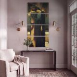 Woman Leaning on a Balcony by Frederic Leighton canvas print shown in a styled interior