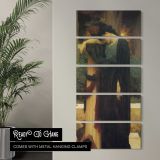 Woman Leaning on a Balcony by Frederic Leighton canvas wall art in a contemporary room
