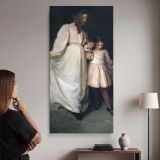 Mother and Child in White canvas wall art mockup 02