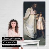 Mother and Child in White canvas wall art mockup 03