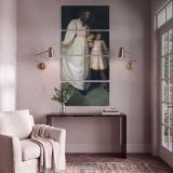 Mother and Child in White canvas print shown in a styled interior