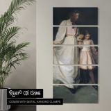 Mother and Child in White canvas wall art in a contemporary room