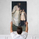 Mother and Child in White Canvas Wall Art Print