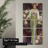 Woman in Green Among Pink Roses by Daniel Gerhartz canvas wall art in a contemporary room