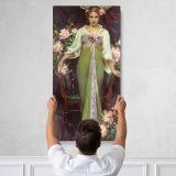 Woman in Green Among Pink Roses by Daniel Gerhartz Canvas Wall Art Print