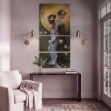 Woman in a Silver Evening Dress by Daniel Gerhartz canvas print shown in a styled interior