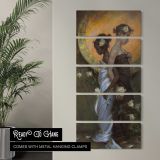 Woman in a Silver Evening Dress by Daniel Gerhartz canvas wall art in a contemporary room