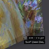 Woman in a Yellow Dress by a Garden Pond by Daniel Gerhartz close up showing gallery canvas texture and depth
