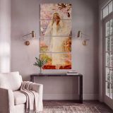 Love and Marriage by Alfred Stevens canvas print shown in a styled interior