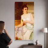 Portrait of a Lady with a Green Satin Sash by Franz Leo Ruben canvas wall art mockup 02