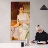 Portrait of a Lady with a Green Satin Sash by Franz Leo Ruben canvas wall art mockup 04