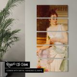 Portrait of a Lady with a Green Satin Sash by Franz Leo Ruben canvas wall art in a contemporary room