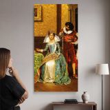 The Attentive Courtier by Adolphe Alexandre Lesrel canvas wall art mockup 02