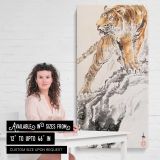 Fierce Tiger Double Width Right Kakejiku 2016 by Zhang Yun canvas wall art mockup 03