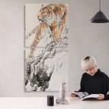 Fierce Tiger Double Width Right Kakejiku 2016 by Zhang Yun canvas wall art mockup 04
