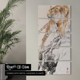 Fierce Tiger Double Width Right Kakejiku 2016 by Zhang Yun canvas wall art in a contemporary room