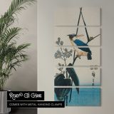 Kingfisher and Water Plantain by Utagawa Hiroshige canvas wall art in a contemporary room