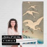 Egrets Descending in Snow by Ohara Koson canvas wall art mockup 03