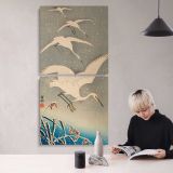 Egrets Descending in Snow by Ohara Koson canvas wall art mockup 04