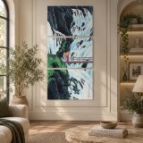 Shiragumo Waterfall of Nikko 1910 by Hiroaki Takahashi canvas wall art displayed in an interior
