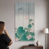 Begonias and Cuckoo in the Rain by Ohara Koson canvas wall art mockup 02