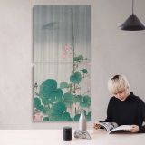 Begonias and Cuckoo in the Rain by Ohara Koson canvas wall art mockup 04