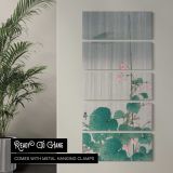 Begonias and Cuckoo in the Rain by Ohara Koson canvas wall art in a contemporary room