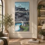 Moon at Sekiguchi 1936 by Hiroaki Takahashi canvas wall art displayed in an interior