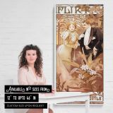 Flirt 1895 1900 by Alphonse Mucha canvas wall art mockup 03