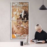 Flirt 1895 1900 by Alphonse Mucha canvas wall art mockup 04