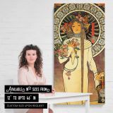 Art Nouveau Woman with Flowers by Alphonse Mucha canvas wall art mockup 03