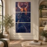 The Evening Star 1902 by Alphonse Mucha canvas wall art displayed in an interior