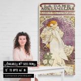 La Dame Aux Camelias 1896 by Alphonse Mucha canvas wall art mockup 03