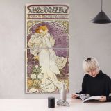 La Dame Aux Camelias 1896 by Alphonse Mucha canvas wall art mockup 04