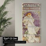 La Dame Aux Camelias 1896 by Alphonse Mucha canvas wall art in a contemporary room