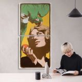 La Femme au Perroquet 1898 by Angelo Jank canvas wall art mockup 04