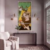 La Femme au Perroquet 1898 by Angelo Jank canvas print shown in a styled interior