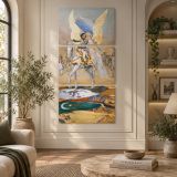 A Bonaparte circa 1902 by Adolphe Willette canvas wall art displayed in an interior