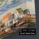 Colourful Harbour Town - canvas surface and wrapped edge detail