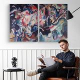 Composition VI by Vasily Kandinsky - two-panel canvas displayed in a reading room