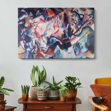 Composition VI by Vasily Kandinsky - single-panel canvas displayed above a console table