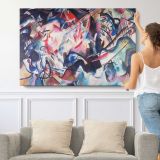 Composition VI by Vasily Kandinsky - single-panel canvas shown with a person for scale