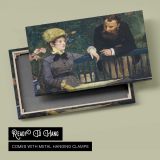 Conversation at a Cafe by Edouard Manet - canvas rear frame and hanging hardware