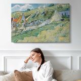 Cottages by Vincent Van Gogh - single-panel canvas displayed above a sofa