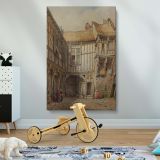 Courtyard, Rue de La Tannerie - Medieval French House By Lewis John Wood canvas wall art - Image 2