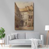 Courtyard, Rue de La Tannerie - Medieval French House By Lewis John Wood canvas wall art - Image 5