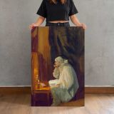 Clown Seated at a Dressing Table by John Sloan canvas print, held for scale