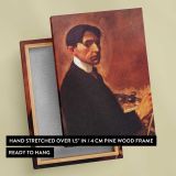 Artist Holding a Palette by John Sloan canvas print, front and back view